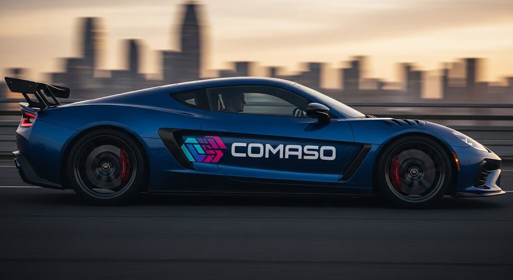 sporty og lækker reklame bil