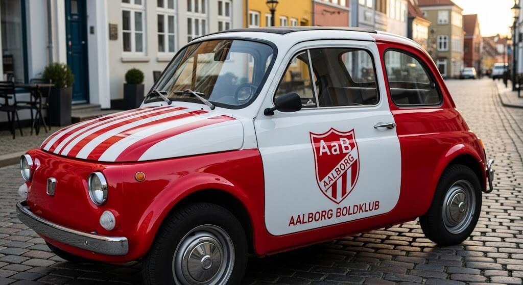 Aab logo på en fiat 500
