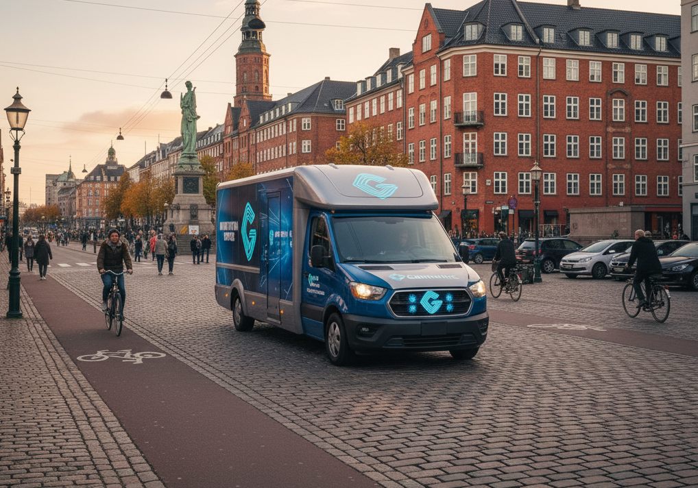 reklamebil i en dansk storby